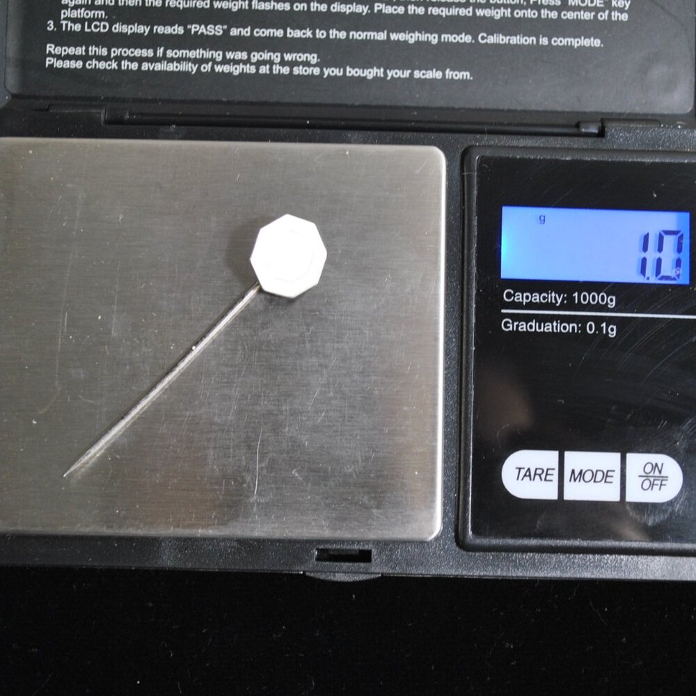 Antique/Vintage Sterling Silver Octagon Stick / Tie Pin - Picture 10 of 10